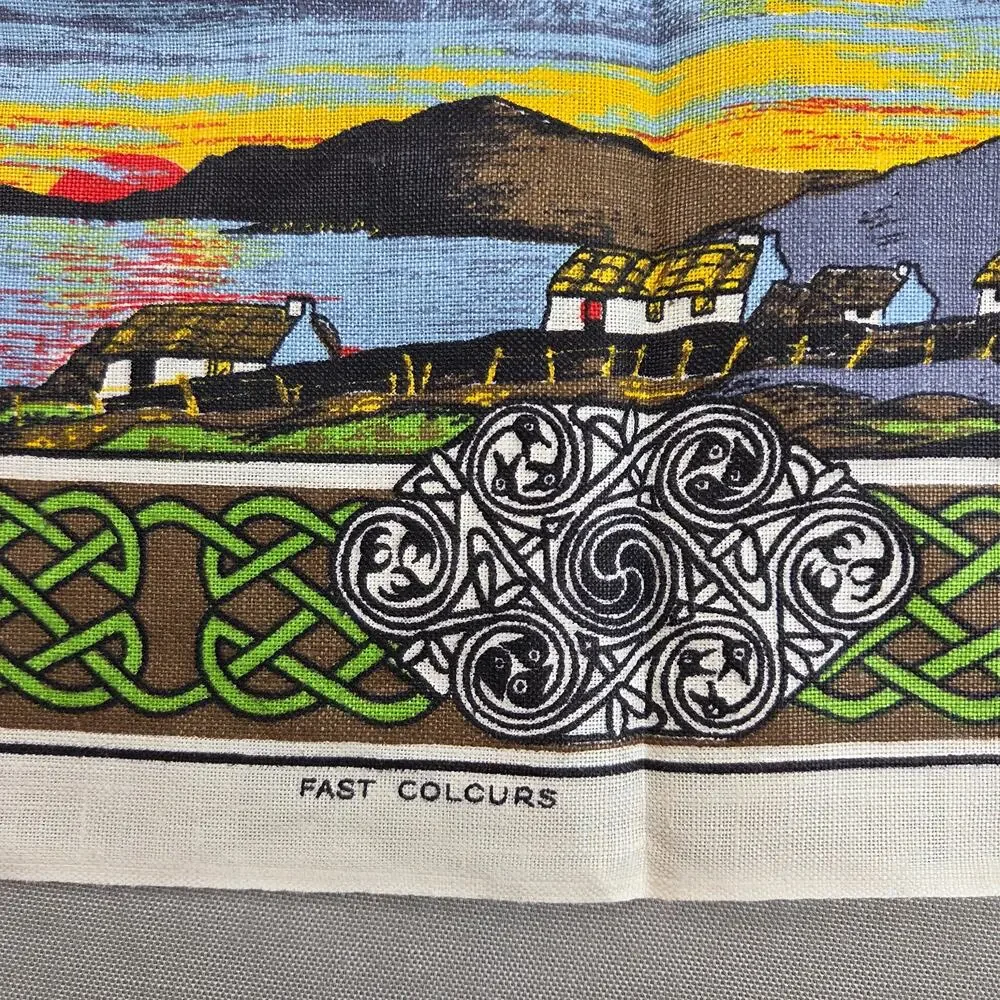 Vintage Nelson Irish Blessing Pure Linen Tea Towel Made Ireland 30.5